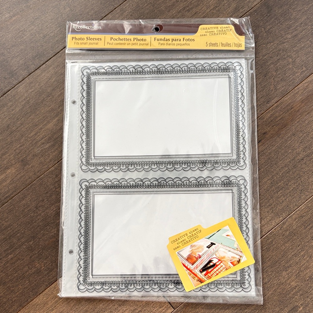 RECOLLECTIONS Photo Sleeves with Decorative Border, Clear Album Pages, Keepsakes